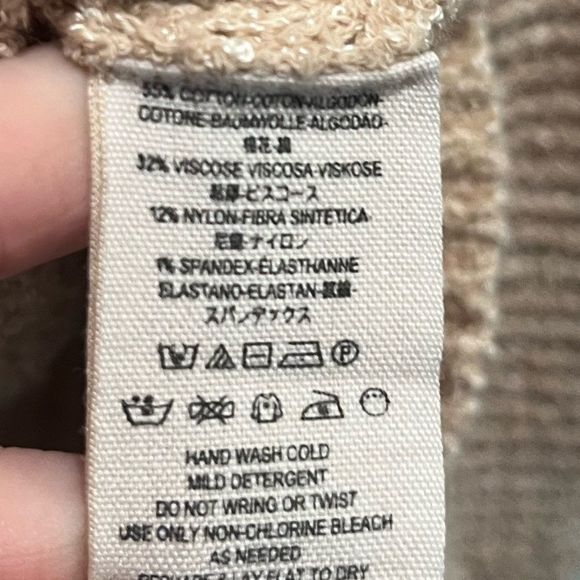 Free People Edessa Pullover Sweater Off the Shoulder Tan Beige Sz S - Picture 7 of 9